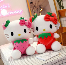22cm Hello Kitty Plush Toys Red/Pink Strawberry Kids Plush