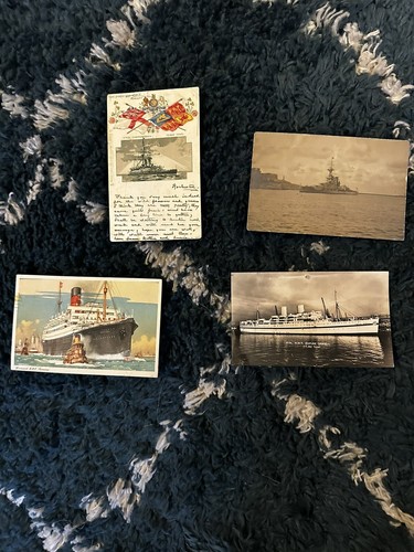 Vintage postcards ships - vintage, of