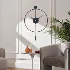 TICKTIME Classical Large Decorative Wall Clock with Pendulum, Modern Non-Ticking