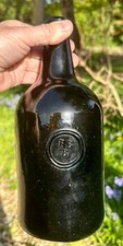 Antique Black Glass Bottle