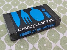 Viners Chelsea Six Stainless Steel Grapefruit Spoons 14.5cm Boxed Vintage Retro