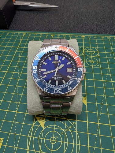 Seiko kinetic men 100m blue - seiko,