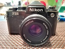 Nikon FE2 SLR Film Black Ais Nikkor 50mm f1.8 Pancake lens Japan All works Mint
