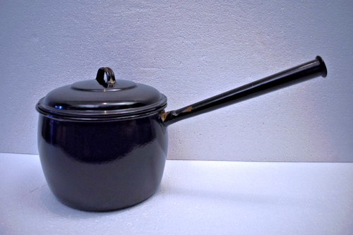Vintage enamel saucepan - vintage, milk