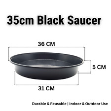 35cm Round Black Plastic Plant