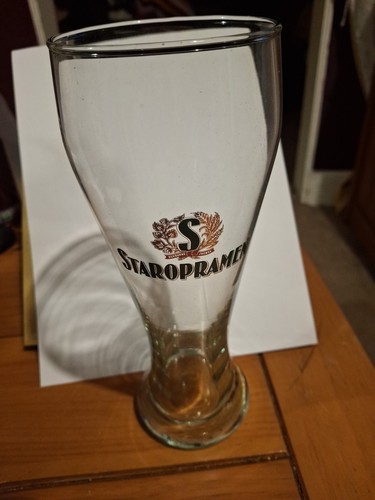 Staropramen tall pint glass - tall,