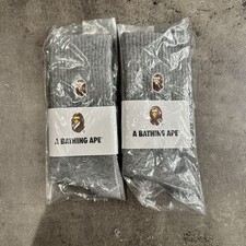 A Bathing Ape Grey Socks Two
