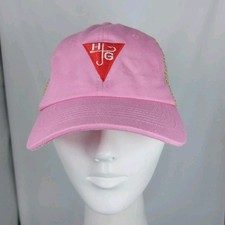 HOOK + GAFF Watch Company Hat Mesh Cap Pink Tan Mesh Hook & Loop Adjustable