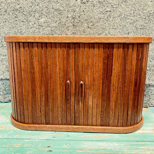 Vintage wooden tambour door - wooden, cd