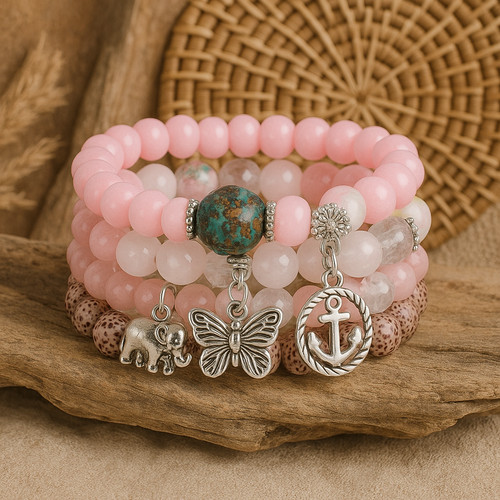 Boho pink stacker - boho,