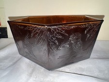 Large Art Deco Amber Glass