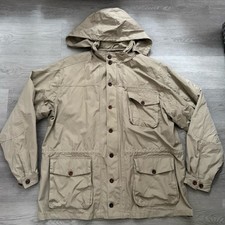 Orvis Men’s Beige Country Field Jacket Hooded Parka Coat - Size XXL
