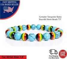 Turquoise Rasta Bead Bracelet