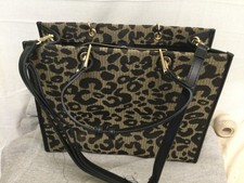 Canvas Beige and Black Leopard