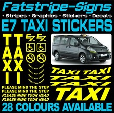 fits PEUGEOT E7 TAXI STICKERS
