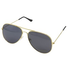 Aviator Style Sunglasses - Gold Frames  Fancy Dress Police Cop Pilot Top Gun 80s