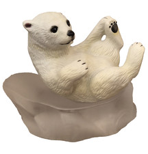 Franklin Mint- Snow Cub by Roslyn Carren -Polar Bear Statue 1988 Figure Ice Base