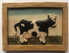 Vintage Rustic Ceramic Cow Tile/Plaque