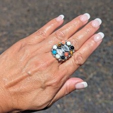 Zuni Multi Stone Cluster Ring