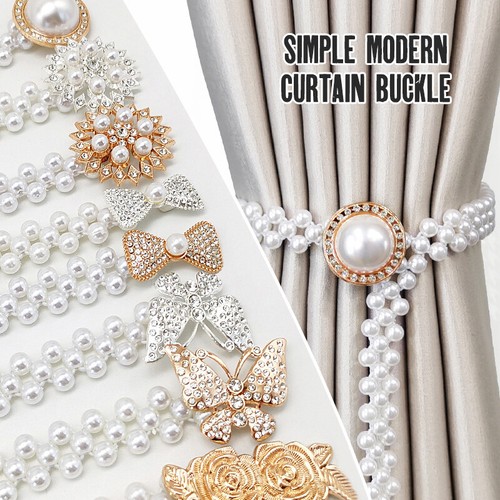 Pearl curtain tie backs buckle - tie,