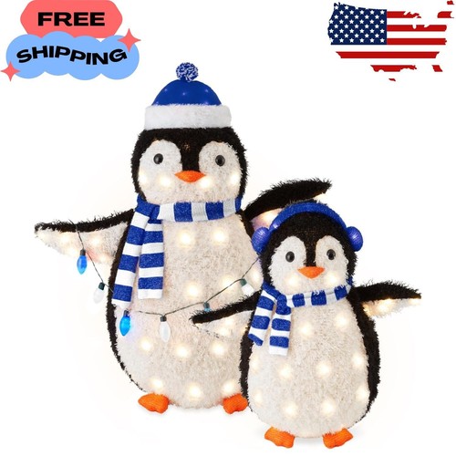 Piece lighted penguin family - 2-piece,
