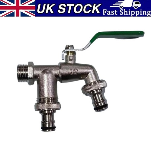 Double garden tap with - double,