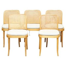 FIVE ORIGINAL CIRCA 1920 DINETTE JOSEF HOFFMANN THONET 811 BERGERE DINING CHAIRS