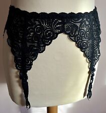 Vtg *Lovable* Deep Lacy Suspender Belt Waist Cincher Black S M