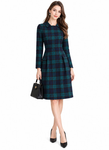 Women black watch tartan - black,