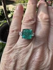 Emeraldine Triple Quartz Over Sterling Silver Ring