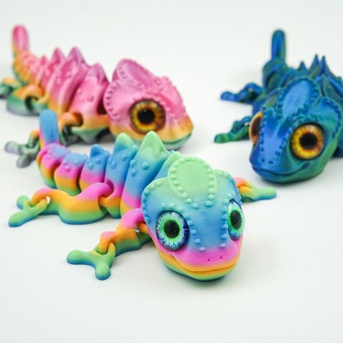 Pla printed chameleon - 3d,
