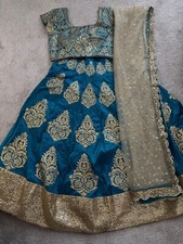 CHANIA CHOLI / LEHENGA (UNSTITCHED SKIRT) WITH READY MADE BLOUSE - TURQ BNWOT