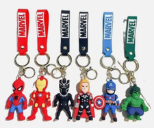 6 Styles Marvel Superhero Key Ring, Spider-man, Iron man, Hulk, Thor