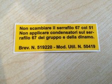 New Reproduced Fiat Voltage Regulator Sticker Label