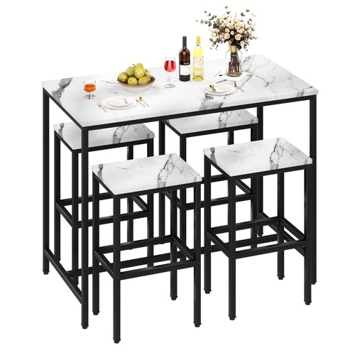 Piece bar table set white - 5,