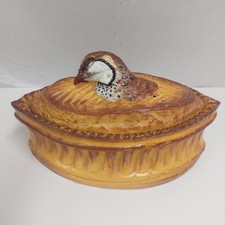 PILLIVUYT Trompe L'Oeil Partridge Game Bird Pie Tureen Terrine French Porcelain