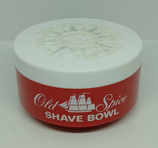 Vintage Old Spice Shave Bowl Shulton Red Plastic Container Lid Retro Shaving
