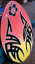 Vintage Wooden Surf Skim Board Sunrise Tribal Design 30" VW Bus Campervan Table 