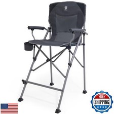 EVER ADVANCED Tall Folding Chair 31", Portable Directors Chair, Bar Height Ca