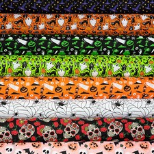 Halloween & Christmas Polycotton Fabric Festive Tartan Santa Gingerbread Snow