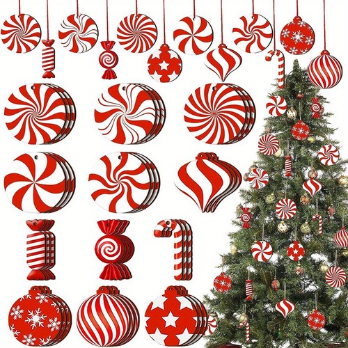 Christmas 12pcs wooden candy - christmas,