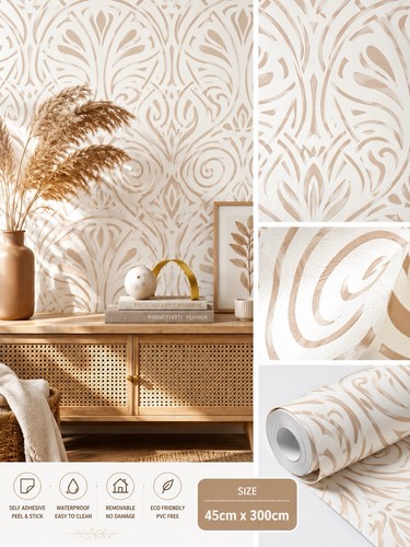 Beige art deco - wallpaper, self