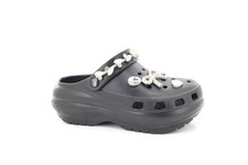 Ladies Black Platform Diamante