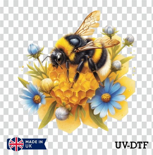 Floral bee honey comb uv - honey,