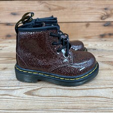 Dr Martens 1460 Boots Baby Size UK 4 Brown Glitter Combat Lace Up Eyelet DM