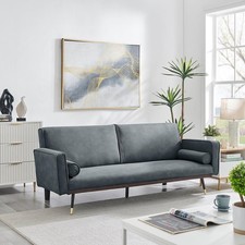 Grey sofa bed seater faux - grey, 3