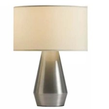 Pair of Touch Table Lamps - Silver and Cream