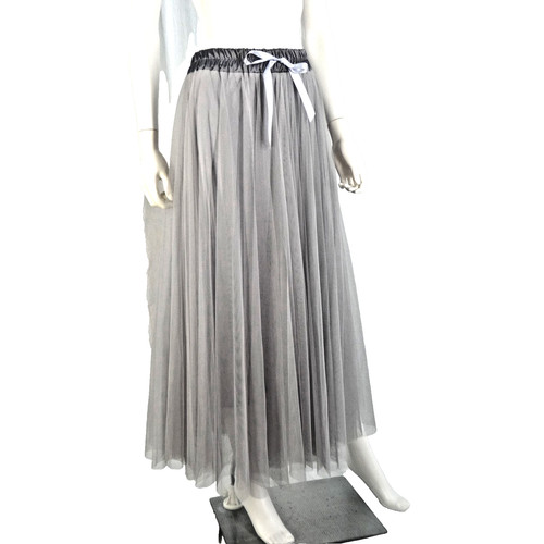 Tulle maxi skirt - tulle, grey