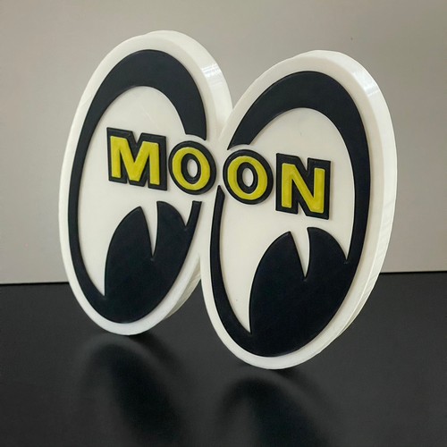 Moon eyes badge - emblem, 3d