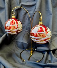 Hand Painted Mouth Blown Glass Bauble in box Christmas Tree Decoration 80 cm